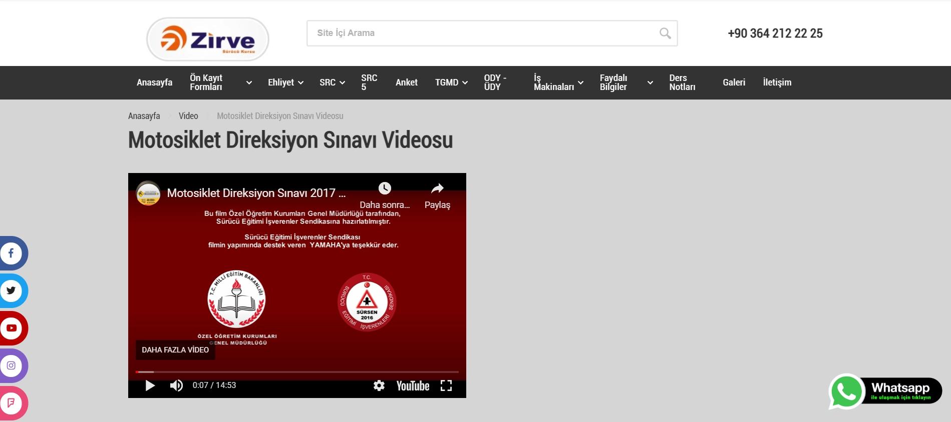 Motosiklet Direksiyon Sınavı Videosu